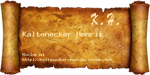 Kaltenecker Henrik névjegykártya